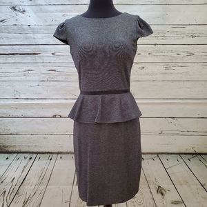 Tahari gray peplum dress